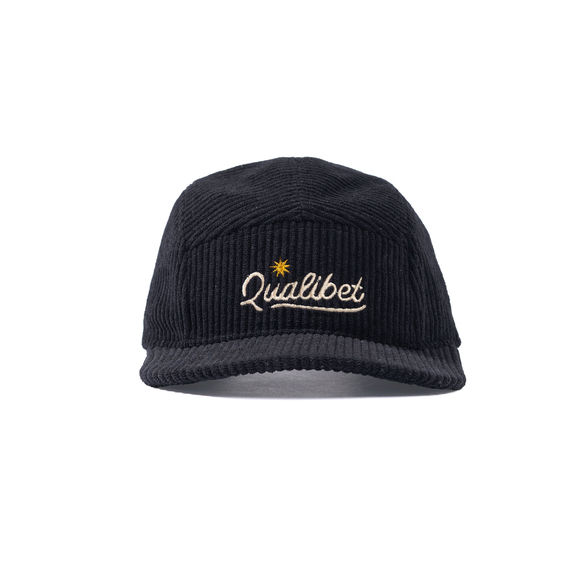 Five Panel Cap Black Corduroy