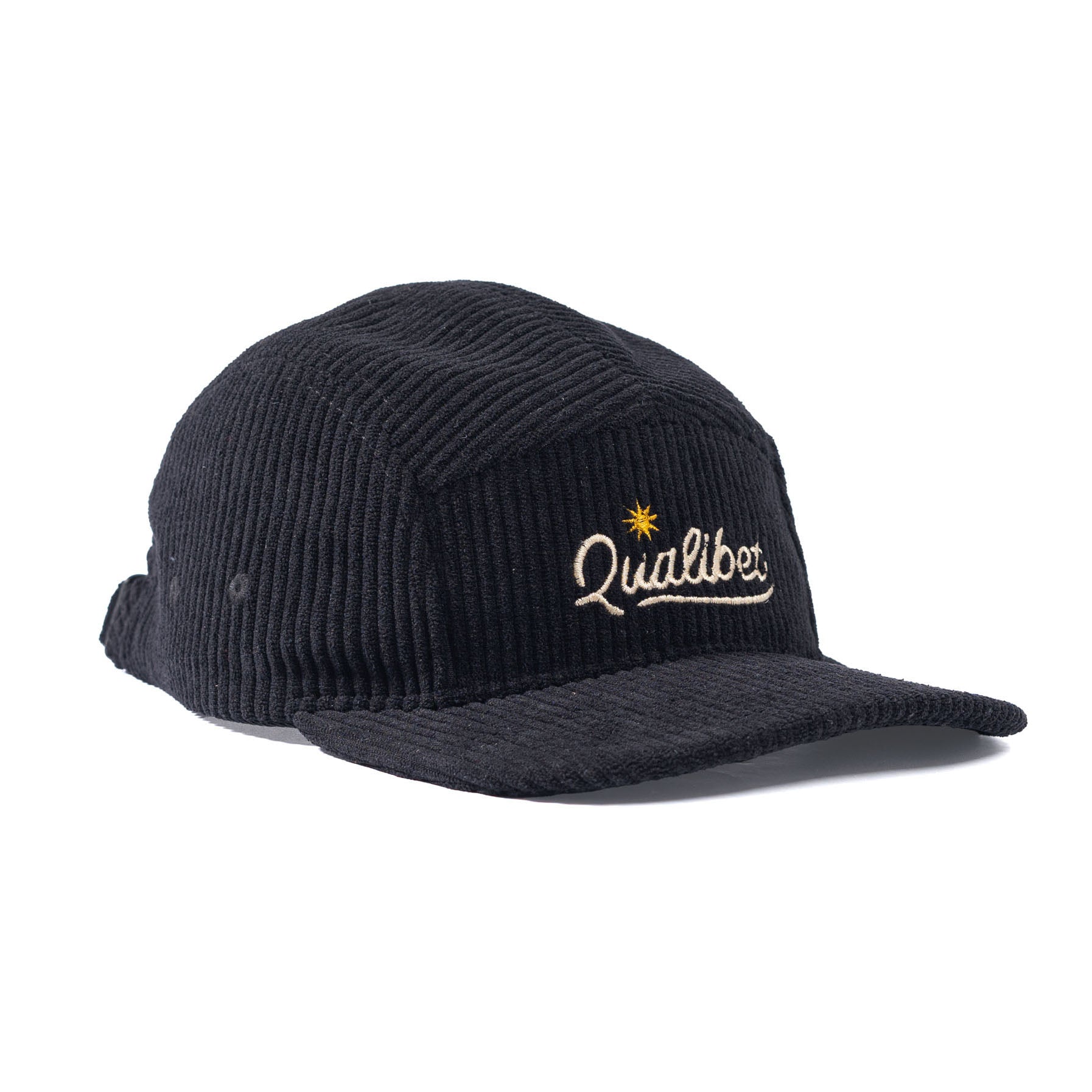 Five Panel Cap Black Corduroy