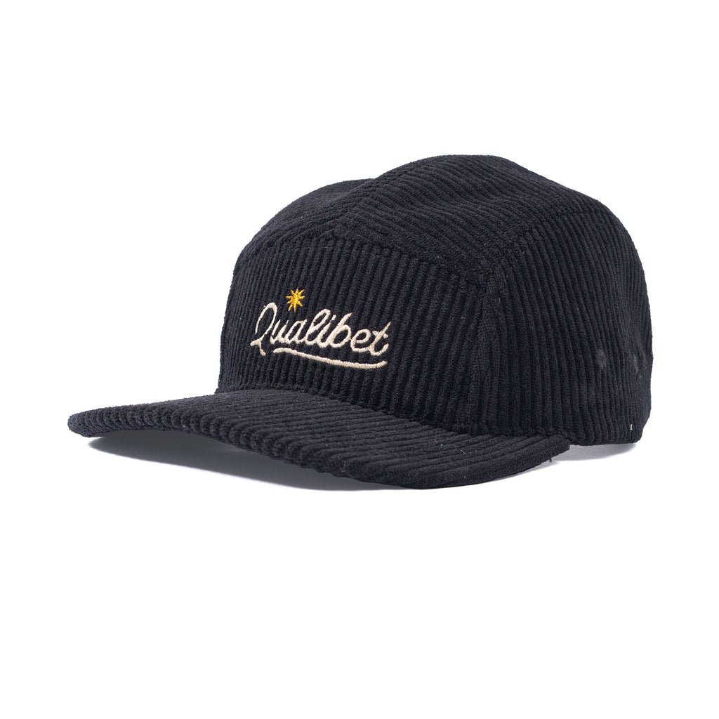 Five Panel Cap Black Corduroy