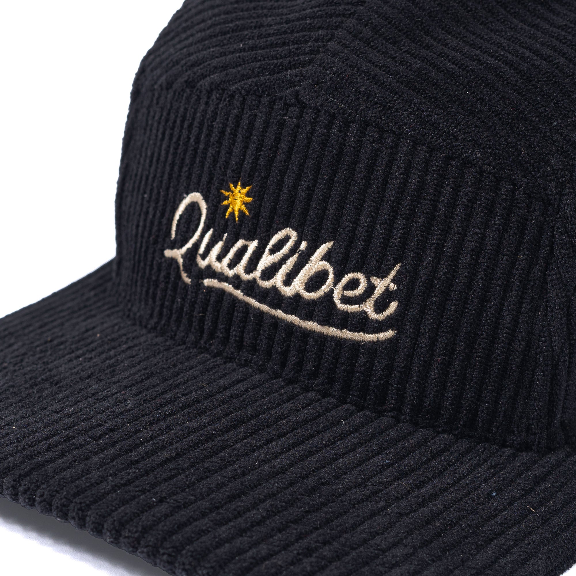 Five Panel Cap Black Corduroy