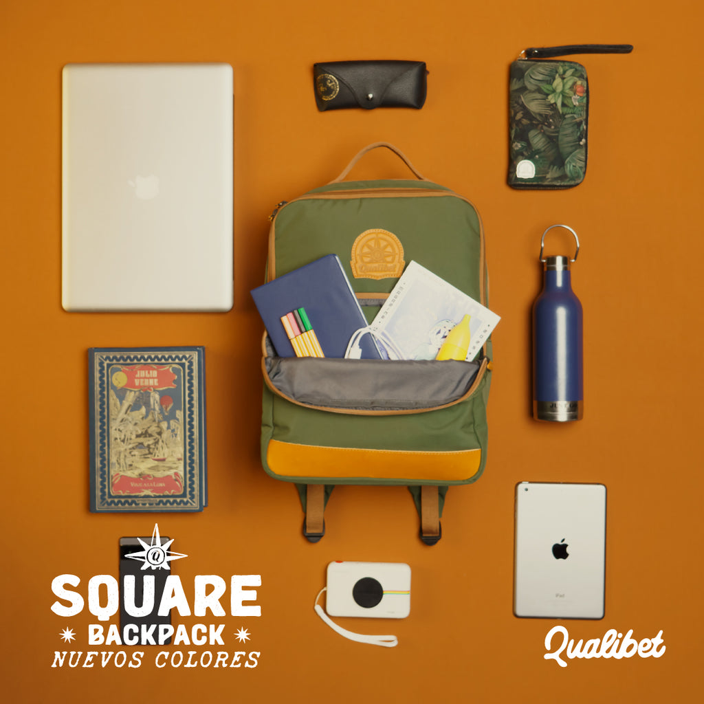 Square Backpack Green